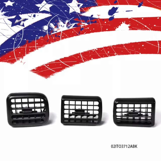 Fit For 1998-2002 Dodge Ram 1500 2500 3500 3Pcs A/C Air Heater Dash Bezel Vents
