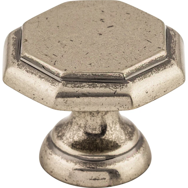 Top Knobs Cabinet  Devon Knob 1 1/4 Inch Pewter Antique