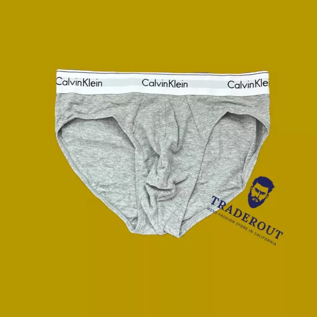Calvin Klein CK men grey  modern cotton stretch hip brief underwear size S M L