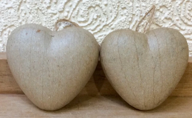 Nuevo papel maché corazones colgantes x 2