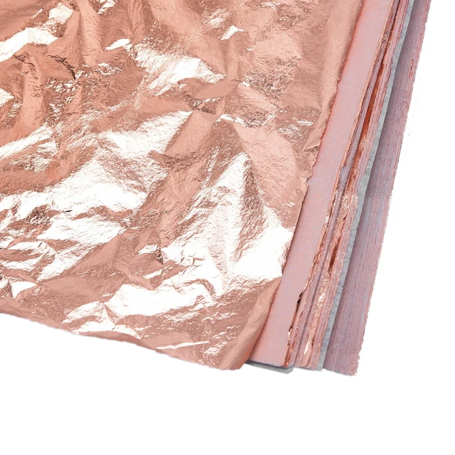 100* Hoja de cobre oro/plata hojas lámina papel comestible deslizamiento manualidades decoración