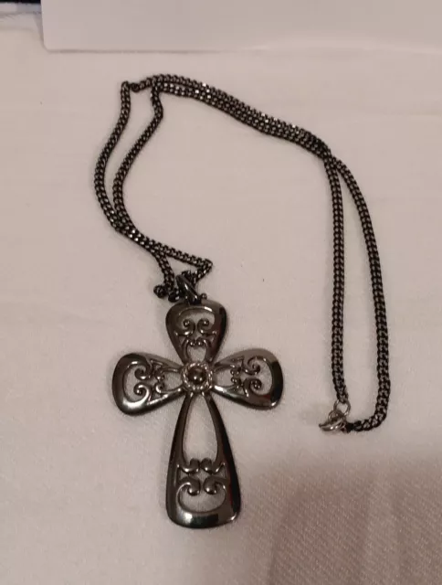 SARAH COVENTRY VINTAGE Cross Necklace - Silver Colored $25.00 - PicClick