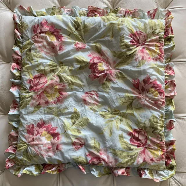 Pottery Barn Floral Euro Sham Quilted