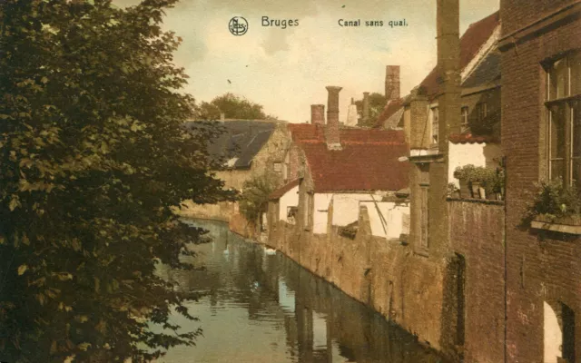 Carte BELGIQUE BRUGES BRUGGE Canal sans quai