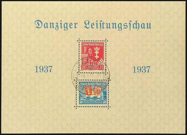 16121) Danzig Bl.3 gestempelt SST Danziger Leistungsschau-Block Pracht
