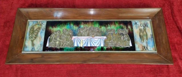 The Holy Supper. Enameled Silver. Morató (?). Spain. Circa 1950