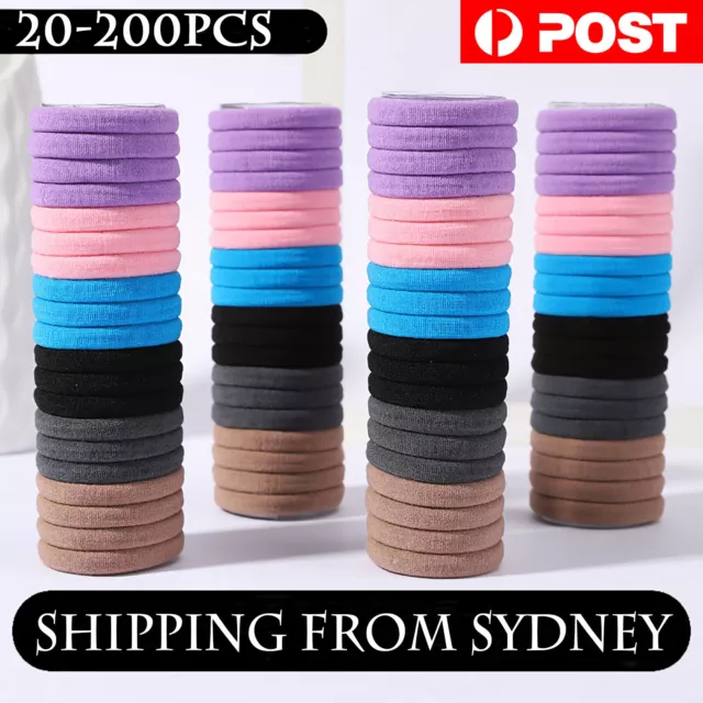 UP 200pcs Hair Ties Thick Elastic Spandex Head Bands Soft Ponytail Girls Women