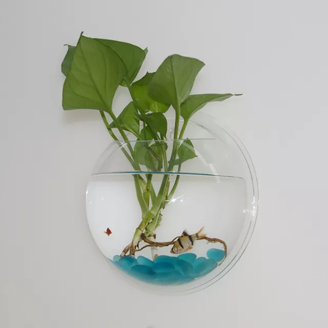 NEW! WALL MOUNTED FISH TANK - BETTA BUBBLE AQUARIUM - WITH Non-trace Nail & Nail 8