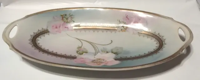Bavaria Floral Candy Dish Gold Trim Hand Painted