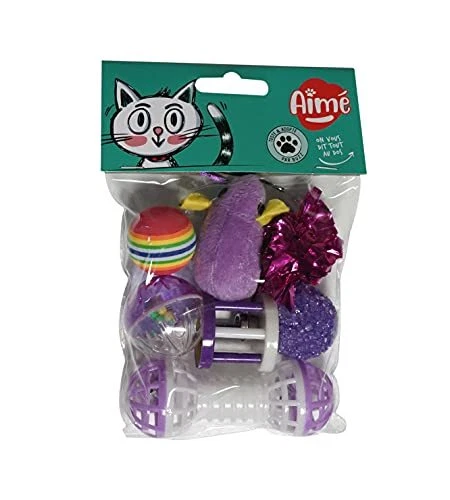 Aimé | Lot de 7 Jouets pour Chat | Jouets pour Chat Intérieur et Extérieur | ...