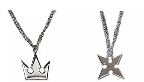 XOFOAO Kingdom Hearts Sora's Crown & Roxas's Cross Necklaces