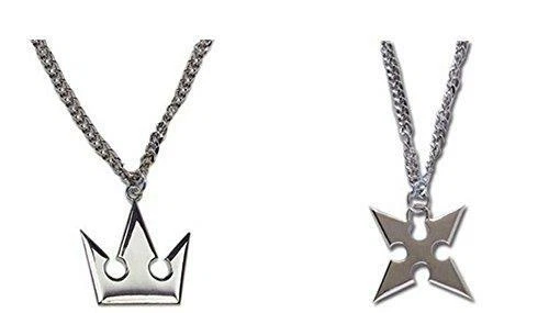XOFOAO Kingdom Hearts Sora's Crown & Roxas's Cross Necklaces