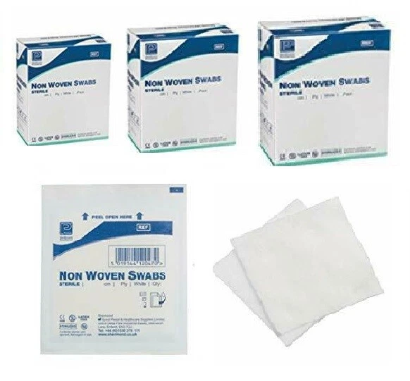 PREMIER STERILE SWABS 10cm, 7.5cm, 5cm Non Woven Gauze 4PLY