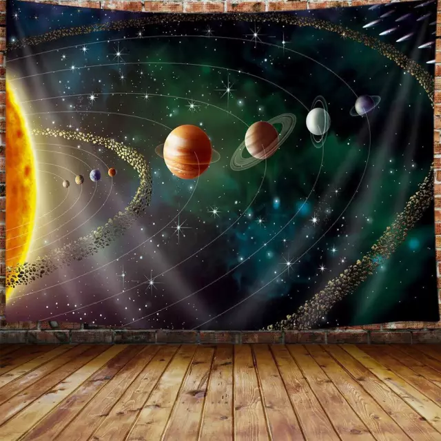 Outer Space Planets Extra Large Tapestry Wall Hanging Galaxy Sun Fabric Decor