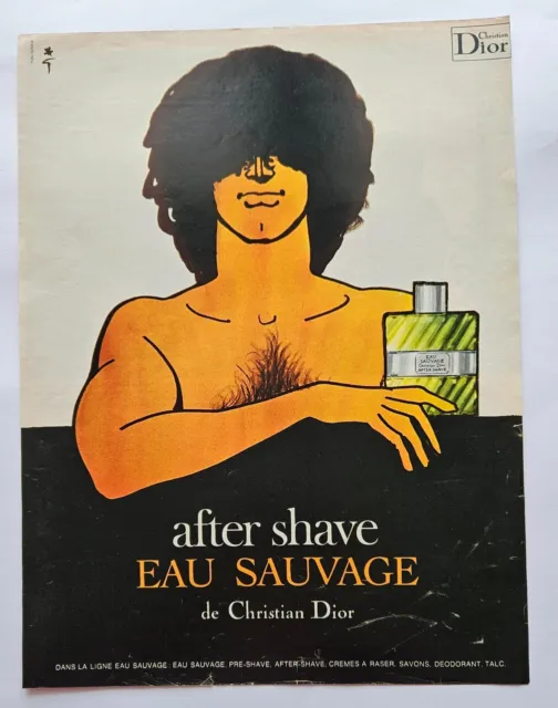 PARFUM Eau sauvage   Christian DIOR  - PUBLICITE  1972 par GRUAU   Print AD 2136