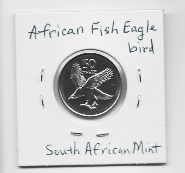 Botswana 50 Thebe 2001 K29 Plains Zebras & Fish Eagle. South African Mint.