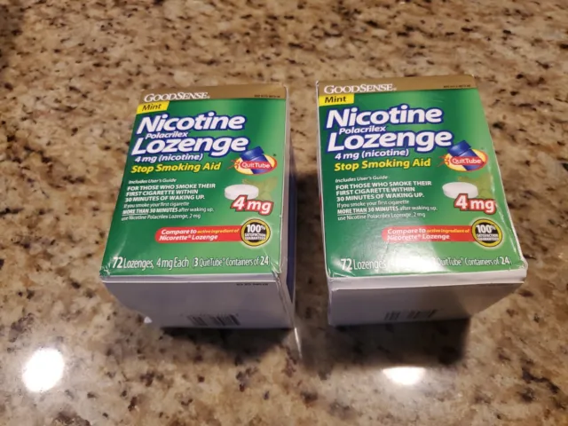 2 - Pastilla de nicotina Polacrilex paquete de 4 mg 72 quilates
