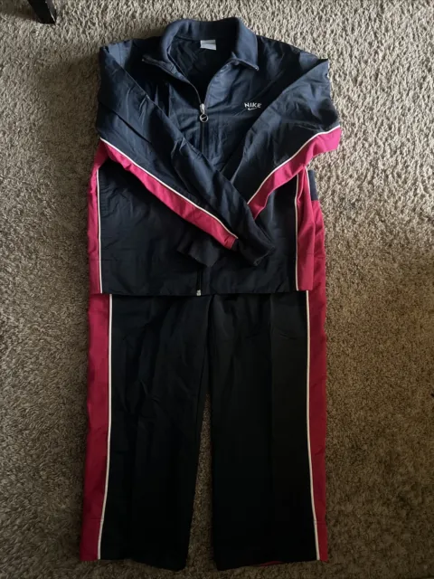 Vintage Nike Women’s Tracksuit Set Gray & Pink Size L (12-14)