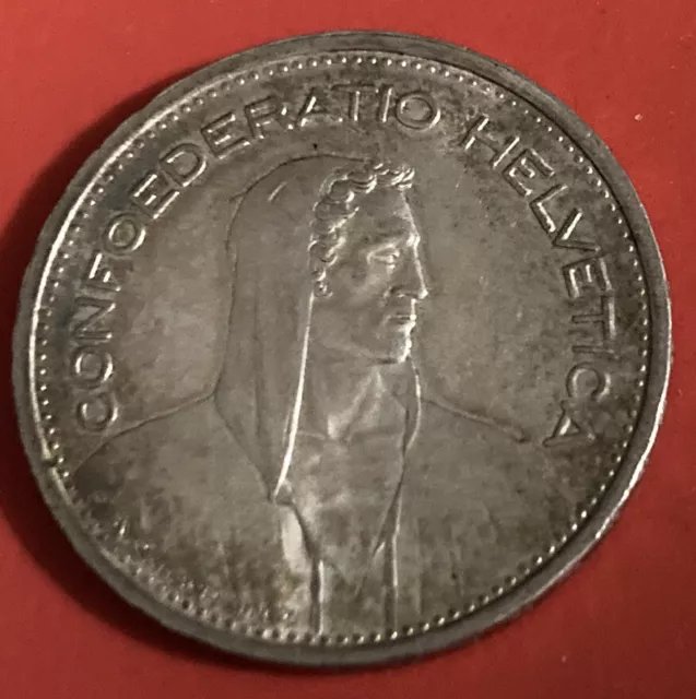 1954 B Switzerland Founding HERO WILLIAM TELL 5 Francs Silver Swiss 🪙 COIN