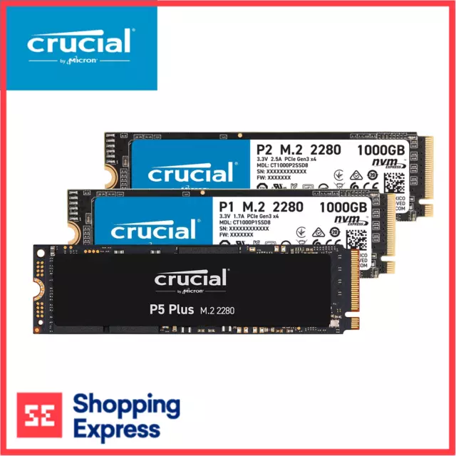 Crucial 1TB 2TB 500GB 250GB P5+ P5 P2 P3 BX500 MX500 Series M.2 SSD Drives