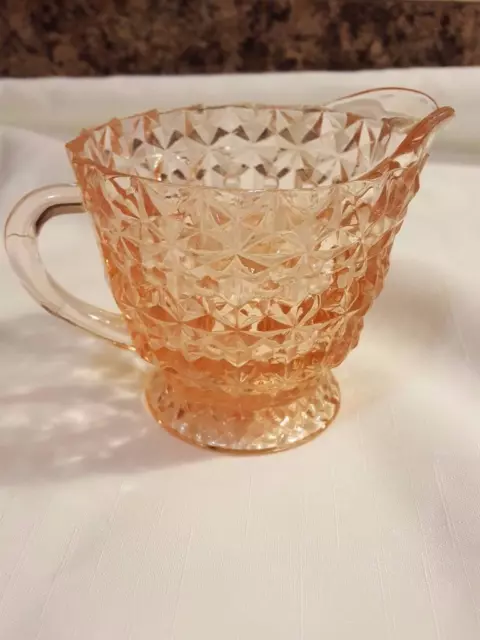 Jeannette Pink Depression Glass Holiday aka Buttons & Bows Creamer Cream Pitcher