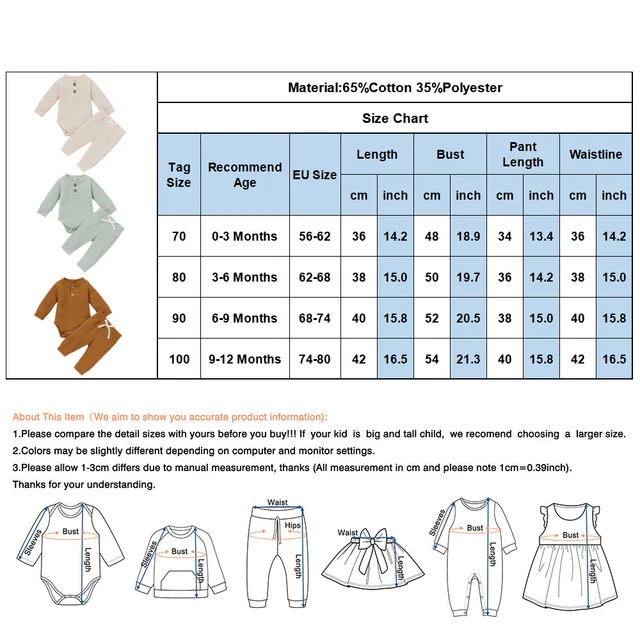 Tuta neonato neonato a maniche lunghe tuta + pantaloni lunghi set abiti 2
