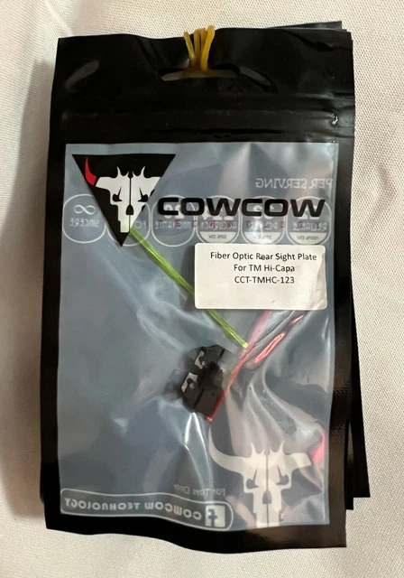 COWCOW Airsoft Tech Fiber Optic Rear Sight Plate for TM Hi-CAPA CCT-TMHC-123