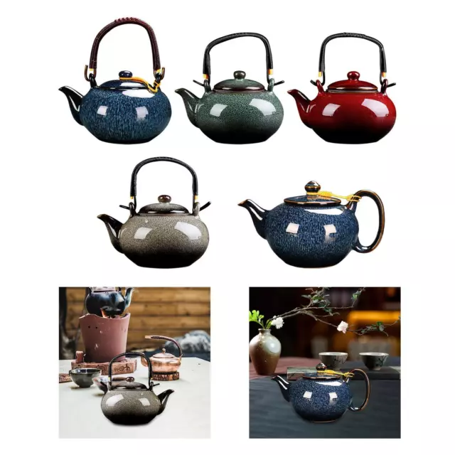 Keramik Teekanne Keramik Wasserkocher 750ml mit Griff Teemaschine zum Kochen von heißem Wasser