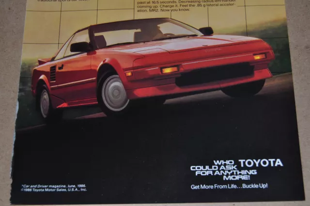 1987 TOYOTA MR2 advertisement, Toyota MR 2, red sports car 2