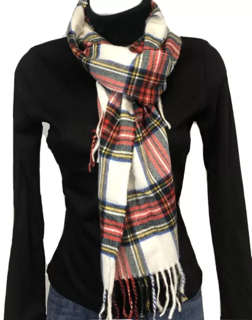 NWOT Christian Dior Monsieur Plaid Fringe Scarf  Cashmaire Tartan Scarf