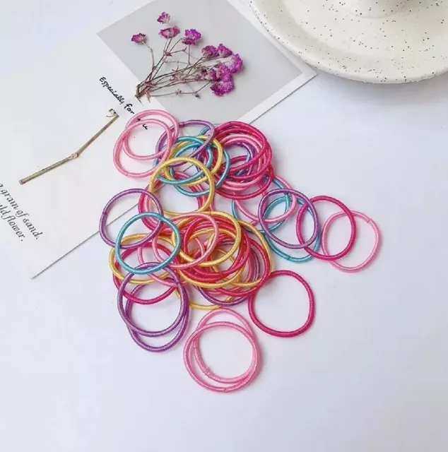 50Pcs small Hair Ties Elastics Ponytail Holders Elastic Bands  Girls baby