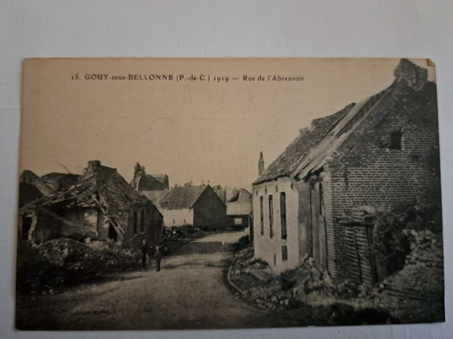CPA GOUY-sous-BELLONNE la rue de l'abreuvoir dept-62