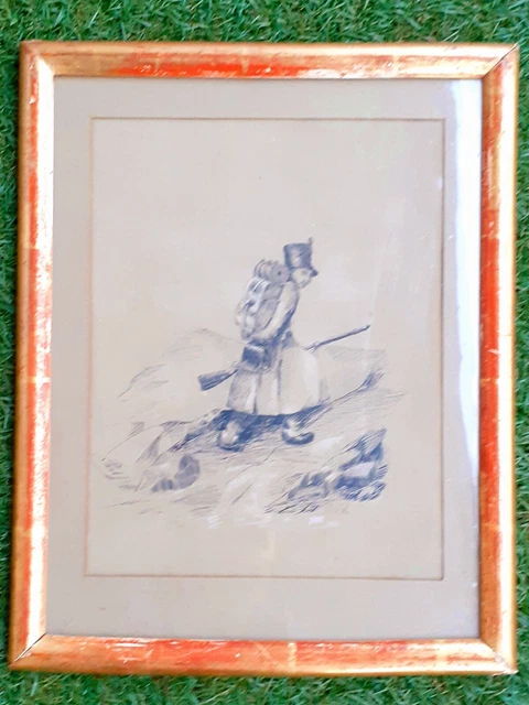 Dessin Original Abstrait Signé Julien DAMOYE (1892-1977) - L'oeil Noir