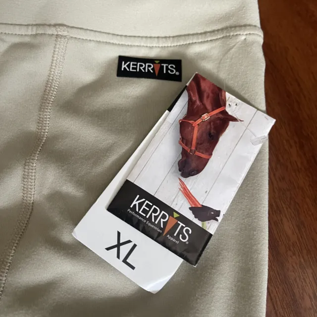 NWT Kerrits flow rise knee patch performance riding breech in tan Sz XL 3