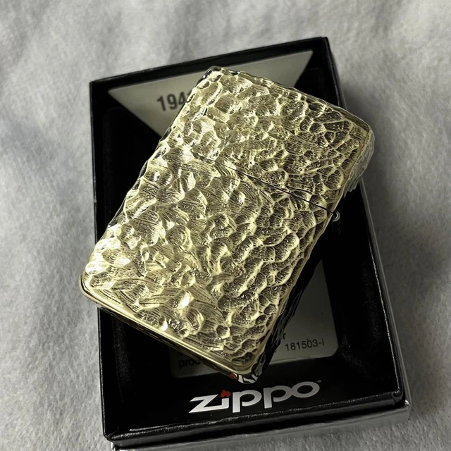 ZIPPO Lighter Hammer Tone 5 Sided Processing Antique Brass 1941 Replica NEW