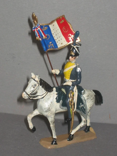 Figurine CBG Mignot de trompette des dragons de la garde (dragons de l'impératrice) à cheval
