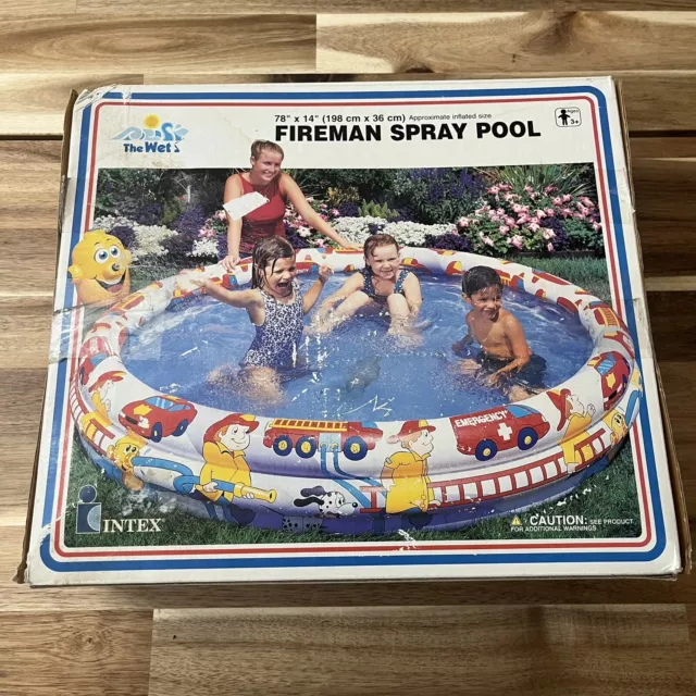 Vintage Intex The Wet Set Fireman Spray Pool 78" by 14" #56432 New In Box