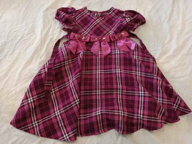 Bonnie Jean Girl's Size 5 Purple Plaid Knee Length Formal Dress     A21