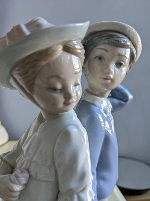 Large Vintage Spain Lladro Porcelain Figurine Puppy Love 1127 Glossy Mint 10"