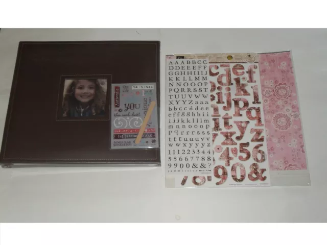 Kit scrapbooking avec album photo (35X32cm), nombreux accessoires de décoration