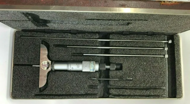 VTG Starrett 440 Micrometer Depth Gauge Vernier Ratchet Lock Nut Set Kit Case