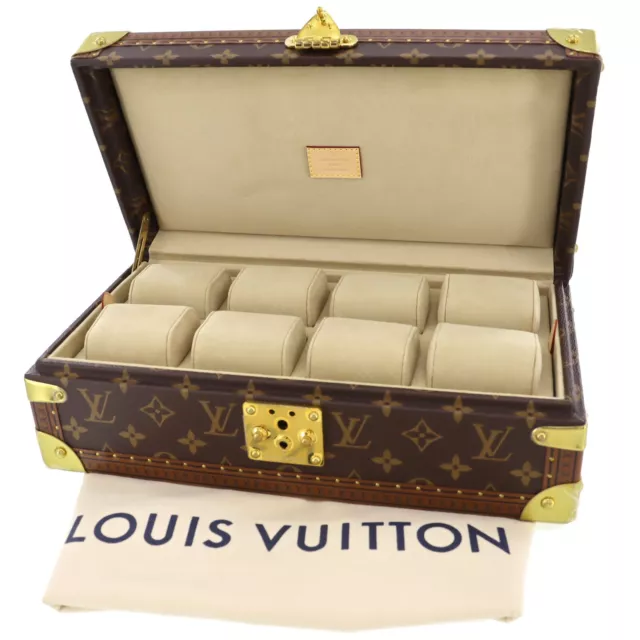 Louis Vuitton Auth Louis Vuitton Trunk Case Monogram Eclipse Coffret 8  Montres Watch Case M20016