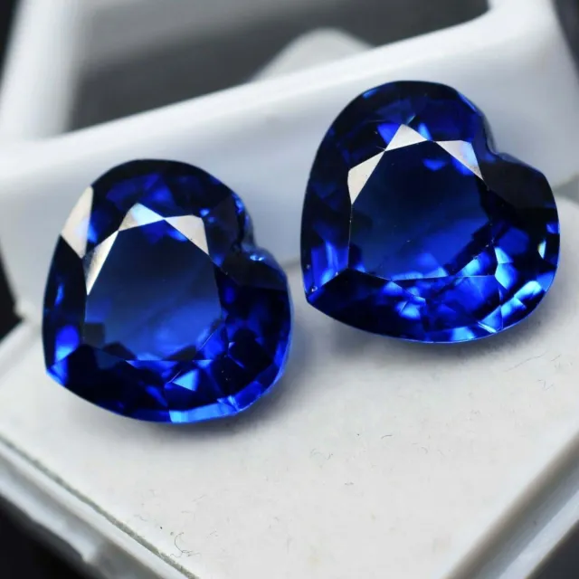 20 Ct NATURAL Tanzanite Loose Gemstone Certified Blue Heart Shape Pair