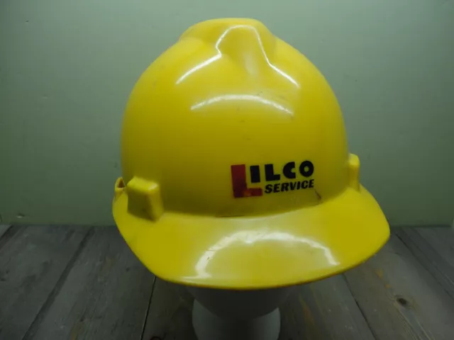 LILCO Service Lineman's Hard Hat Helmet Yellow With Liner Vintage Long Island NY