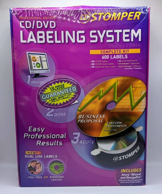 STOMPER PROFESSIONAL EDITION CD Dvd Labeling System Complete Kit 600