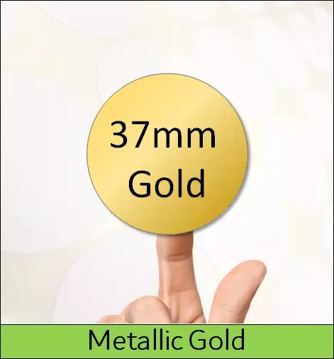 A4 Laser Metallic goldfarbene Blätter | 37 mm Runde Klebekreisetiketten