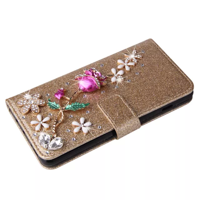 For Samsung A21 A 6 71 51 9 20 10 91 3D Rose Bling Leader HandyHülle Wallet Case 3