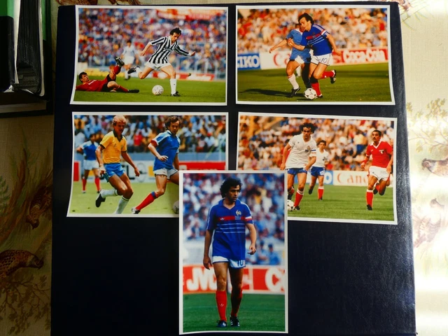 Lot de cinq photos de Michel PLATINI JUVENTUS - EQUIPE DE FRANCE Football