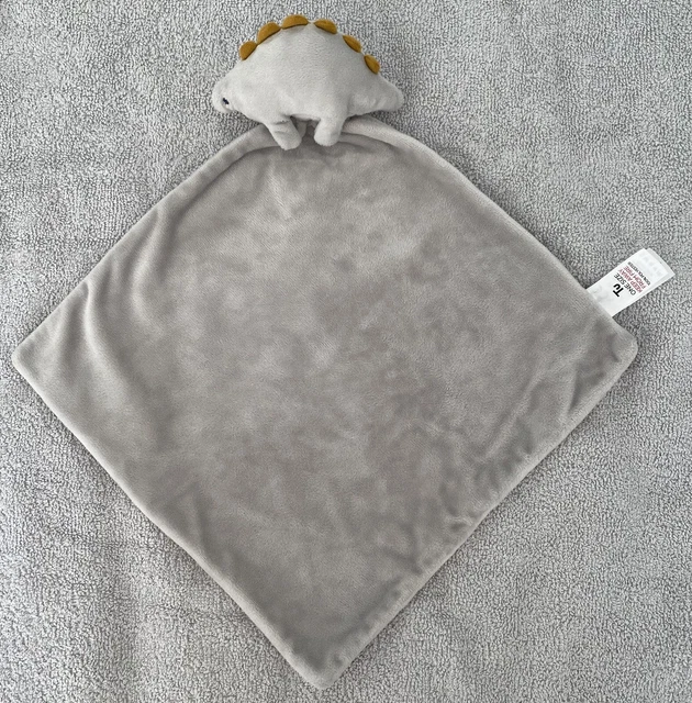 DINO TU Baby Comforter Blankie Dou Dou Soother Plush Grey Dinosaur