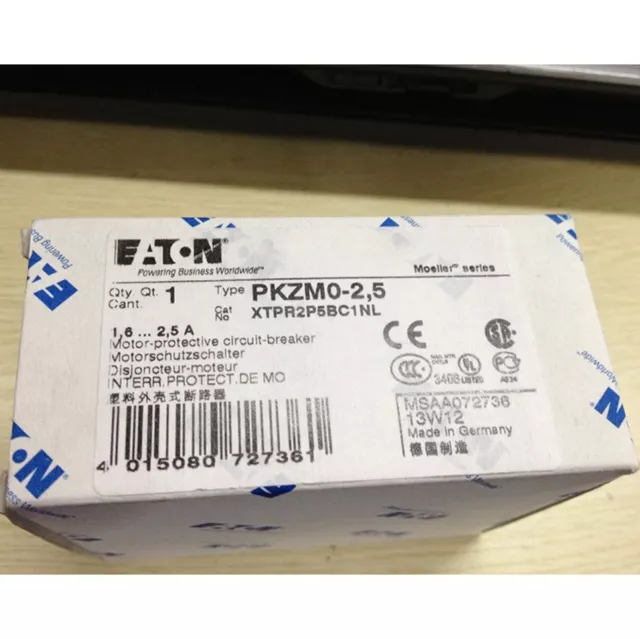 1PC New EATON MOELLER PKZM0-2.5 Circuit Breaker PKZM0-2,5 Free Shipping